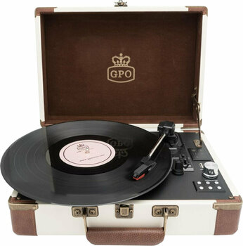 Przenośny gramofon GPO Retro Ambassador Cream/Tan - 2