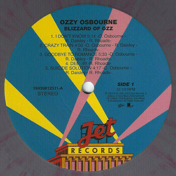 Vinyl Record Ozzy Osbourne - Blizzard Of Ozz (Coloured) (LP) - 2
