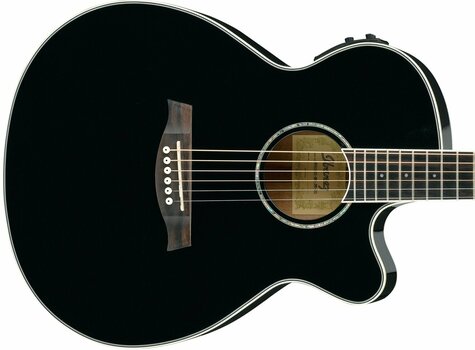 Jumbo elektro-akoestische gitaar Ibanez AEG 30II Black - 3