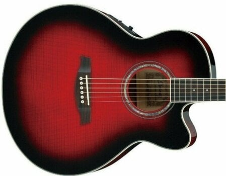 Electro-acoustic guitar Ibanez AEL 20E Transparent Red Sunburst - 2