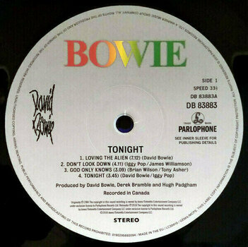 Vinyl Record David Bowie - Tonight (2018 Remastered) (LP) - 2