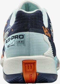 Men´s Tennis Shoes Wilson Rush Pro 4.0 Mens Tennis Shoe Peacoat/Clear Water/Orange Tiger 44 Men´s Tennis Shoes - 4