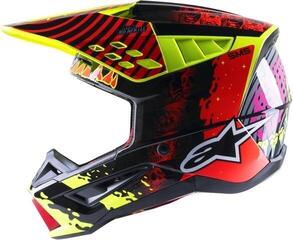 Helm Alpinestars S-M5 Solar Flare Helmet Black/Red Fluorescent/Yellow Fluorescent/Glossy XL Helm - 1