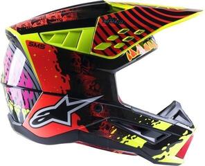 Helm Alpinestars S-M5 Solar Flare Helmet Black/Red Fluorescent/Yellow Fluorescent/Glossy XL Helm - 3