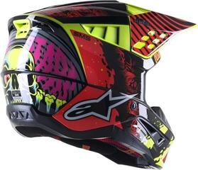 Helm Alpinestars S-M5 Solar Flare Helmet Black/Red Fluorescent/Yellow Fluorescent/Glossy XL Helm - 4