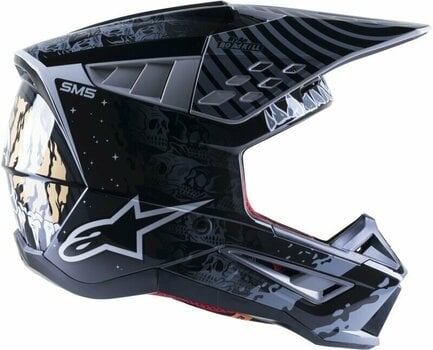 Capacete Alpinestars S-M5 Solar Flare Helmet Black/Gray/Gold Glossy M Capacete - 2