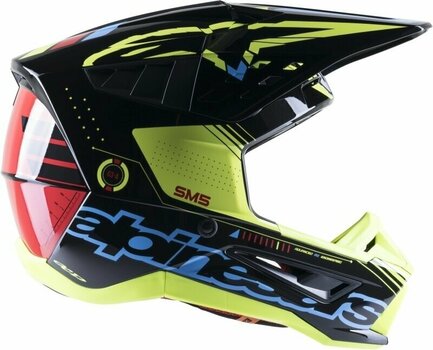 Kypärä Alpinestars S-M5 Action Helmet Black/Cyan/Yellow Fluorescent/Glossy M Kypärä - 2