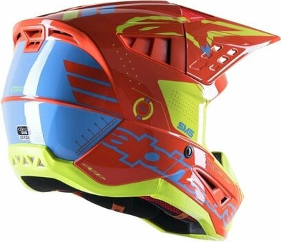 Casco Alpinestars S-M5 Action Helmet Orange Fluorescent/Cyan/Yellow Fluorescent/Glossy L Casco - 2