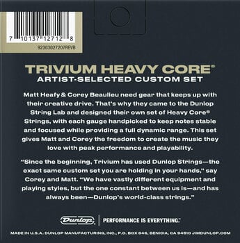 Cordes pour guitares électriques Dunlop TVMN10637 String Lab Trivium 7-String - 2