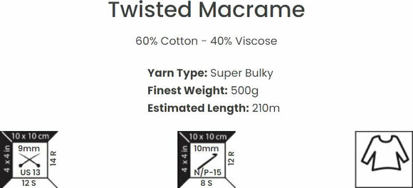 Cord Yarn Art Twisted Macrame 210 m 781 Cord - 3