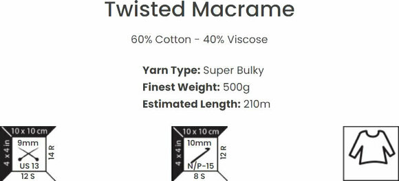 Cable Yarn Art Twisted Macrame 768 Cable - 3