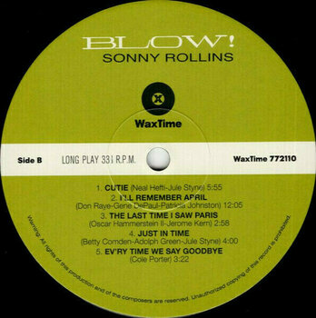 Schallplatte Sonny Rollins - Blow! (LP) - 3