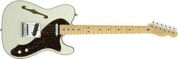 Elektrisk gitarr Fender American Deluxe Telecaster Thinline Olympic White - 3