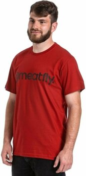 Outdoorové tričko Meatfly Logo T-Shirt Dark Red S Tričko - 3