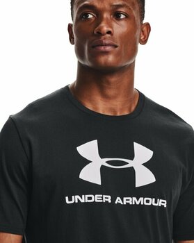 Fitness T-Shirt Under Armour Men's UA Sportstyle Logo Short Sleeve Black/White M Fitness T-Shirt - 5