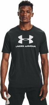 Fitnes majica Under Armour Men's UA Sportstyle Logo Short Sleeve Black/White S Fitnes majica - 3