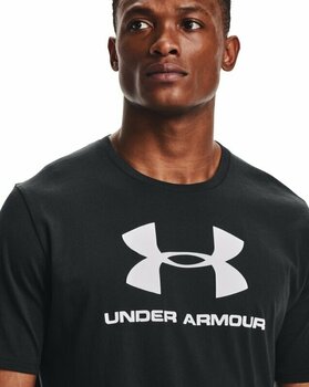 Fitness T-shirt Under Armour Men's UA Sportstyle Logo Short Sleeve Black/White S Fitness T-shirt - 5