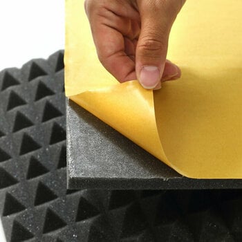 Absorbent Schaumstoffplatte Veles-X Acoustic Pyramids Self-Adhesive 30 x 30 x 3 cm Anthracite - 9