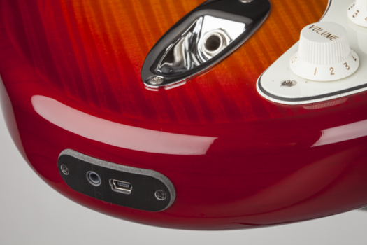 Electric guitar Fender Deluxe Stratocaster HSS Plus Top with iOS Connectivity,Maple Fingerboard, Aged Cherry Burst - 5