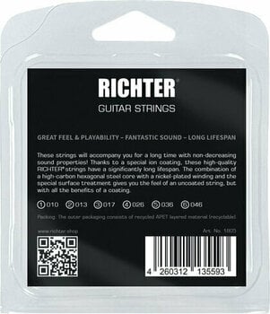 Χορδές για Ηλεκτρική Κιθάρα Richter Ion Coated Electric Guitar Strings - 010-046 - 2