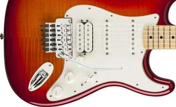 Guitare électrique Fender Standard Stratocaster HSS PlusTop with Locking Tremolo, Maple F-board, Aged Cherry Burst - 3