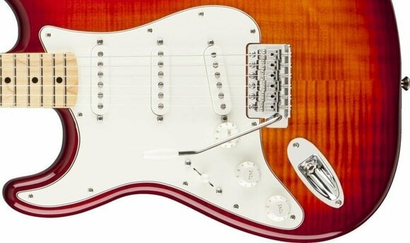 Balkezes elektromos gitár Fender Standard Stratocaster Plus Top Left Handed, Maple Fingerboard, Aged Cherry Burst - 4