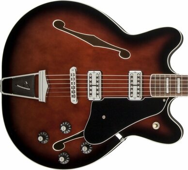 Semi-Acoustic Guitar Fender Coronado, Rosewood Fingerboard, Black Cherry Burst - 3