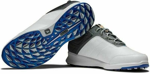 Chaussures de golf pour hommes Footjoy Statos White/Charcoal/Blue Jay 42 - 5