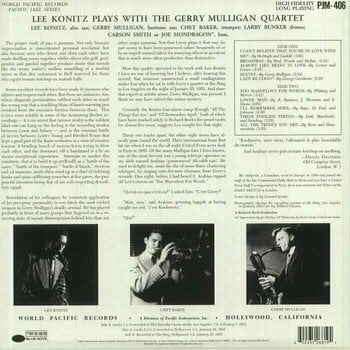 Vinyl Record Lee Konitz & Gerry Mulligan - Lee Konitz Plays With the Gerry Mulligan Quartet (LP) - 2