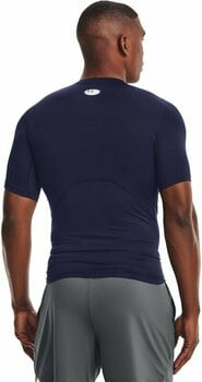 Fitness T-Shirt Under Armour Men's HeatGear Armour Short Sleeve Midnight Navy/White M Fitness T-Shirt - 4