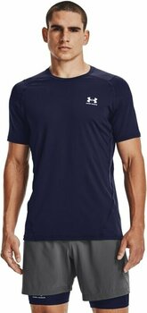 Bežecké tričko s krátkym rukávom Under Armour Men's HeatGear Armour Fitted Short Sleeve Navy/White L Bežecké tričko s krátkym rukávom - 3