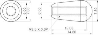 Pickup selector Partsland PBT-BLK-M3.5 Black Pickup selector - 1
