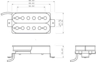 Tonabnehmer für Gitarre Partsland HBBC-B4 Black Tonabnehmer für Gitarre - 1