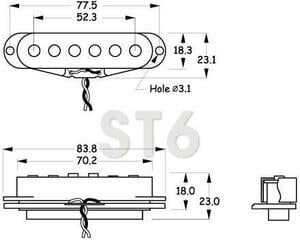 Tonabnehmer für Gitarre Partsland ST6-N-BLK Black Tonabnehmer für Gitarre - 1