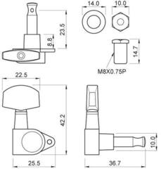 Štimer za gitaru Partsland J101-CR-R3L3 Chrome Štimer za gitaru - 1