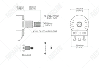 Potentiometer Partsland GSI2495-A500K Potentiometer - 1