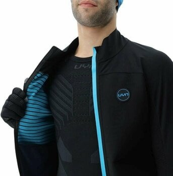 Ski Jacket UYN Man Cross Country Skiing Coreshell Jacket Black/Black/Turquoise XL - 4