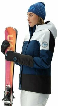 Skijakke UYN Lady Natyon Snowqueen Jacket Full Zip Optical White/Blue Poseidon/Black L - 12