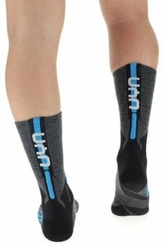 Ski Socks UYN Man Ski Cross Country 2In Socks Anthracite/Blue 39-41 Ski Socks - 4