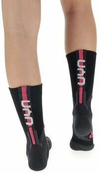 Chaussettes de ski UYN Lady Ski Cross Country 2In Socks Black/Pink 35-36 Chaussettes de ski - 4