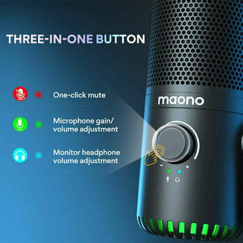 Microphone USB Maono DM30 Black - 6