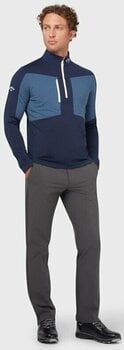Hoodie/Sweater Callaway Mens Aquapel 1/2 Zip Mixed Media Pullover Peacoat/Bright White XL - 3