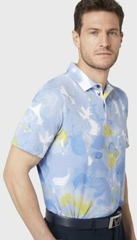 Camisa pólo Callaway Mens Thermal Dye Print Polo Mazarine Blue S - 3