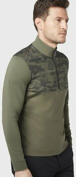 Hoodie/Sweater Callaway Mens 1/4 Zip Digital Camo Print Pullover Black Lichen M - 3