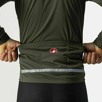 Fahrrad Jacke, Weste Castelli Go Jacke Military Green/Fiery Red 2XL - 3