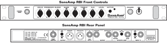 Przedwzmacniacz basowy/Wzmacniacz typu Rack Tech 21 SansAmp RBI - 3