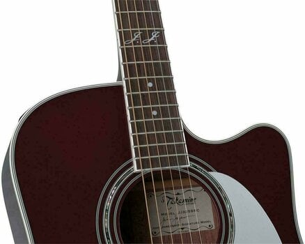Guitare Dreadnought acoustique-électrique Takamine JJ325SRC Gloss Red Finish - 4