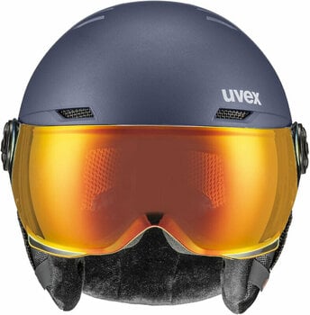 Ski Helmet UVEX Rocket Junior Visor Navy/Red Stripes Mat 51-55 cm Ski Helmet - 2