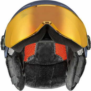 Ski Helmet UVEX Rocket Junior Visor Navy/Red Stripes Mat 51-55 cm Ski Helmet - 3