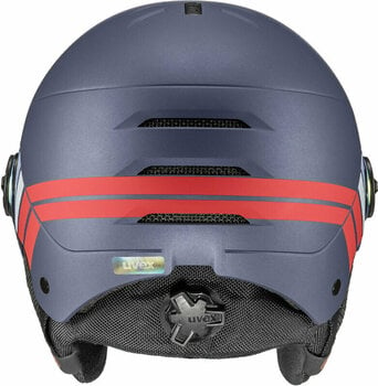 Ski Helmet UVEX Rocket Junior Visor Navy/Red Stripes Mat 51-55 cm Ski Helmet - 4